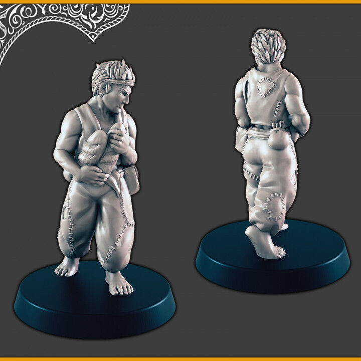 Desert Civilians - 28mm scale 3d printed miniatures for fantasy wargaming RPG