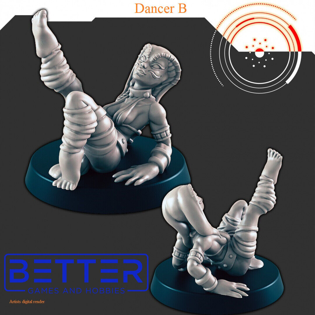Crime Boss & Dancers - 28mm Scale Miniatures for Sci-Fi Wargaming