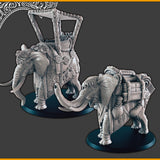Elephants - 28mm scale 3d printed miniatures for fantasy wargaming RPG