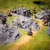 Crashed Infernal Tanks (32, 28 & 10mm Scale) tabletop wargaming terrain
