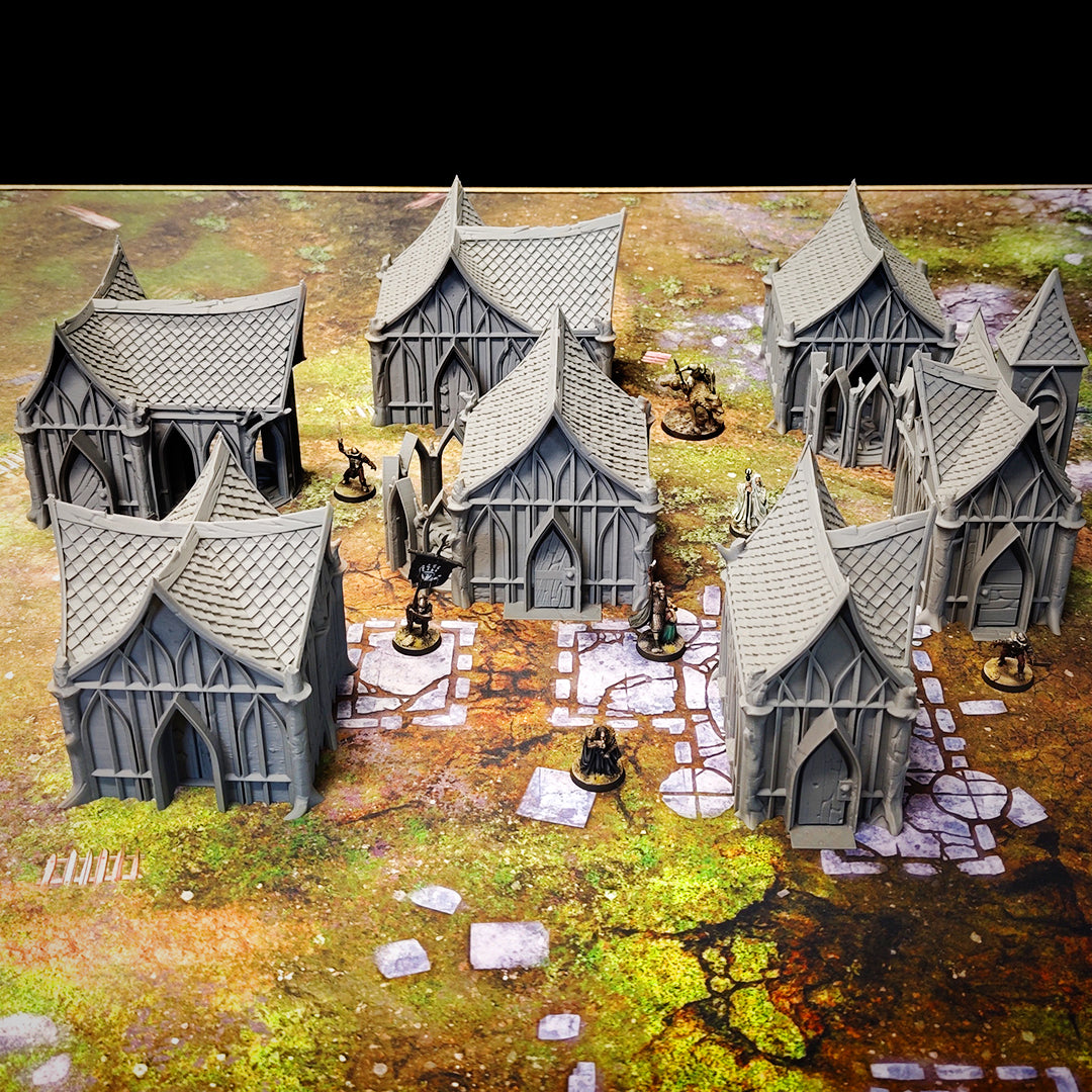 Wood Elf Village (32, 28, 15 & 10mm Scale) tabletop wargaming terrain