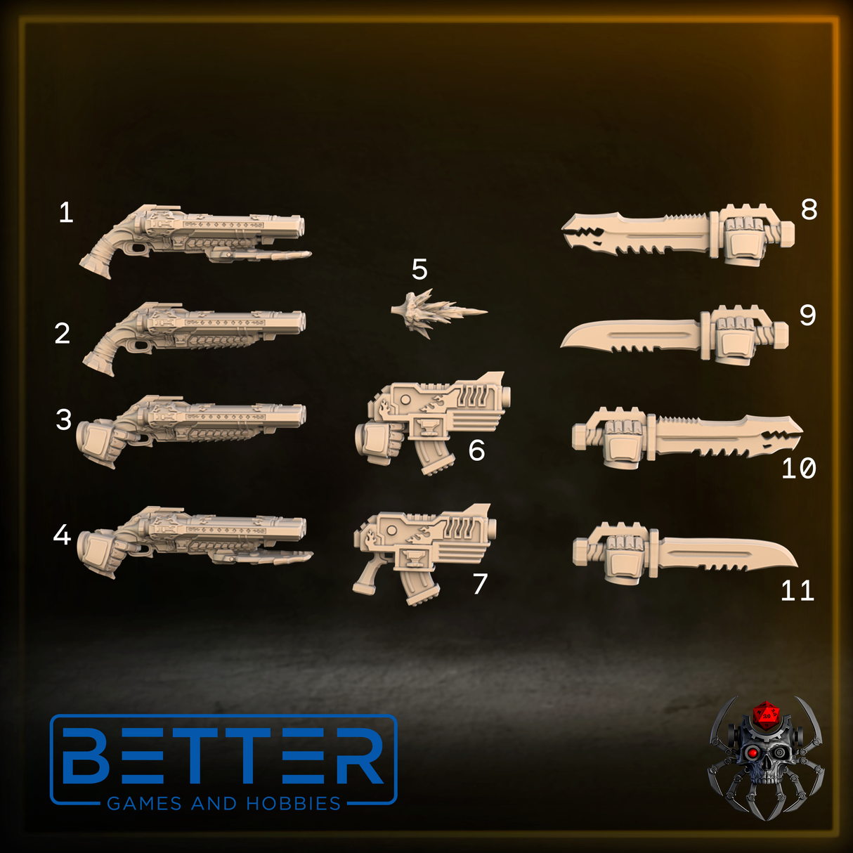 Weapons. Flame Lizards - Liquidator Commander. Conversion parts for sci-fi wargaming, 2nd born marine