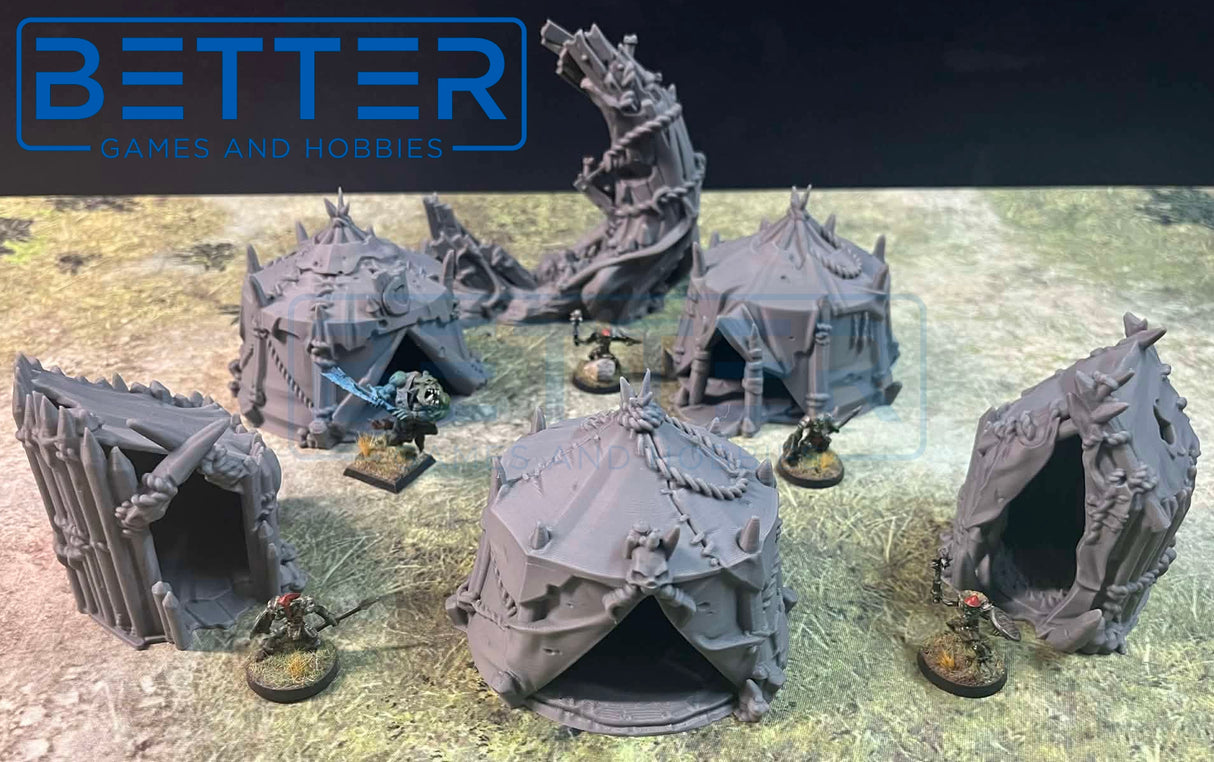 Goblin Camp (32, 28, 15 & 10mm Scale) 3d printed Terrain Scenery