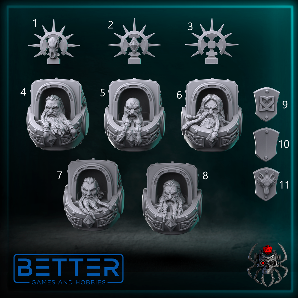 Torso, Sons of the Storm - Ulfaborg Shields. Conversion parts for sci-fi wargaming, New Termi's