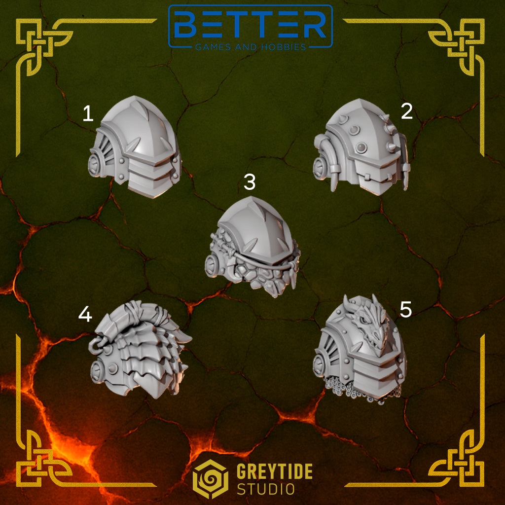 Big Shoulder Pads 2 - Anvil Wardens Conversion parts for sci-fi wargaming miniatures