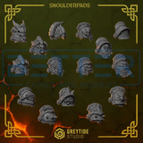 Shoulder pads - Anvil Wardens Conversion parts for sci-fi wargaming miniatures