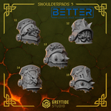 Shoulder pads - Anvil Wardens Conversion parts for sci-fi wargaming miniatures