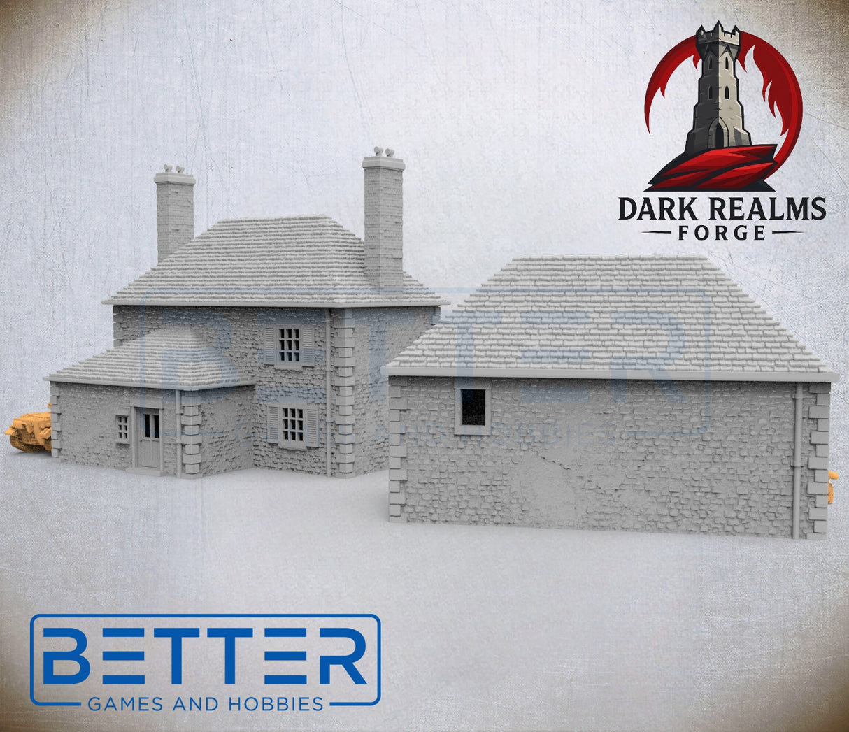 Overlord 1944, Farmhouse & Barn - 32, 28, 15 and 10mm Scale, for Fantasy, Historical terrain RPG