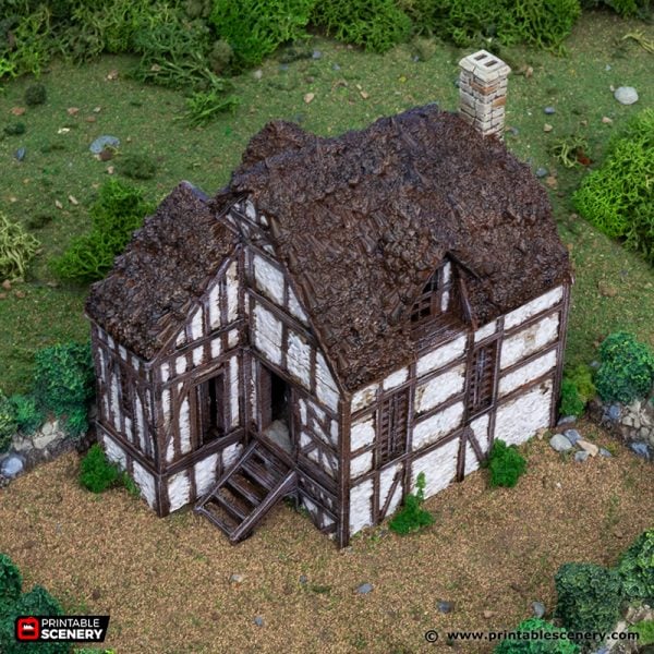 Wattle & Daub Barlyway Cottage - (28, 15, or 10mm scale) - King and Country