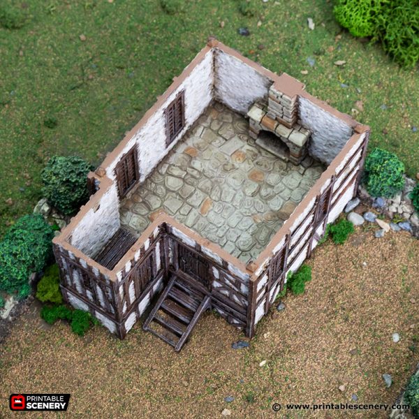 Wattle & Daub Barlyway Cottage - (28, 15, or 10mm scale) - King and Country