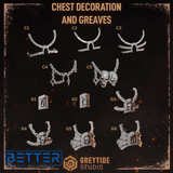 Chest Decorations & Greaves - Cursed Company Conversion parts for Sci-Fi wargaming