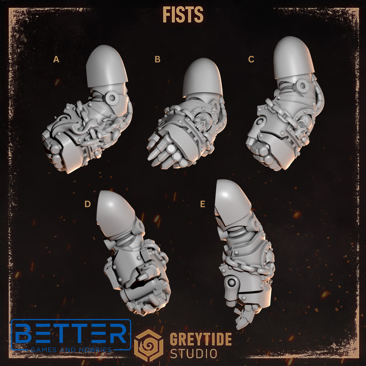 Fists - Cursed Company Conversion Parts for Sci-Fi wargaming Miniatures