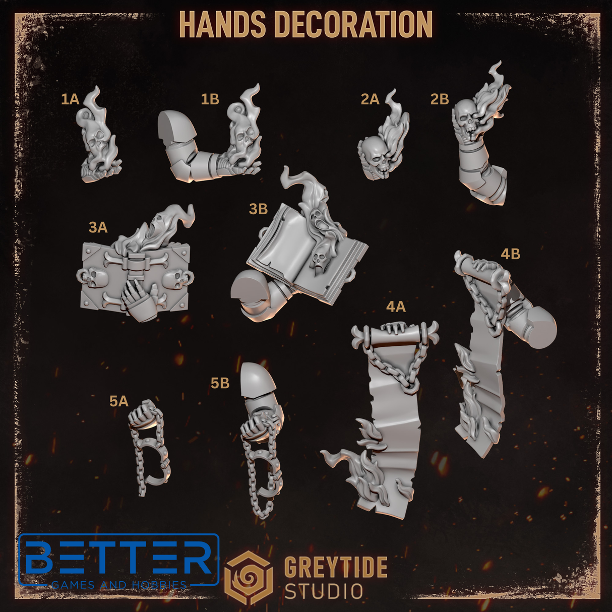 Hand Decoration - Cursed Company Conversion parts for Sci-Fi wargaming