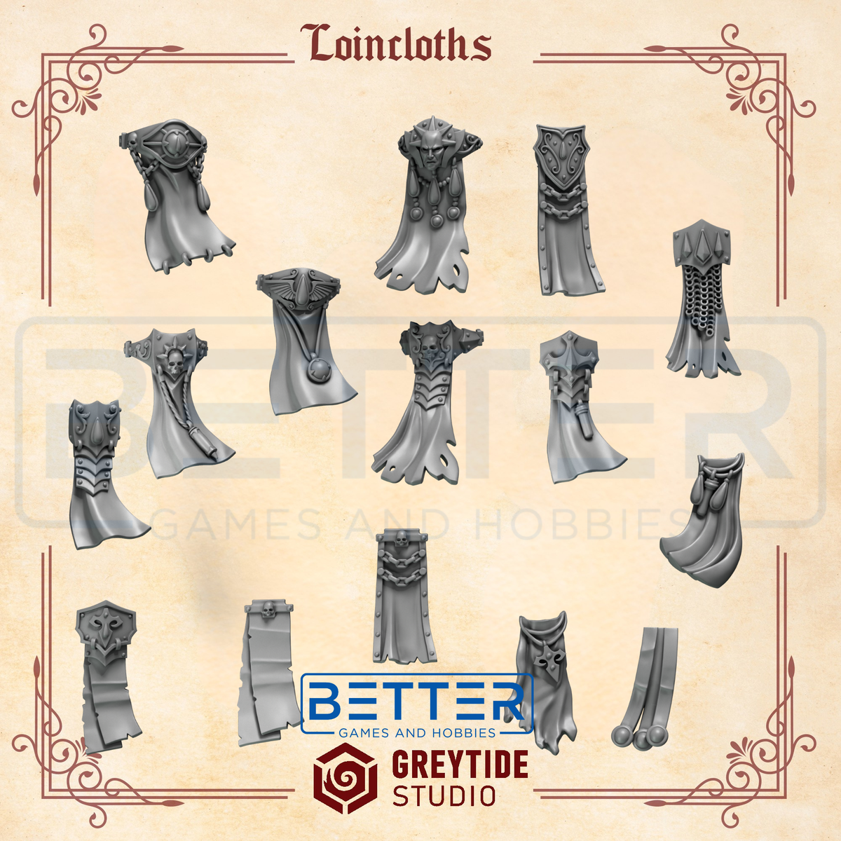Loincloths - Crimson Lords Conversion parts for sci-fi wargaming miniatures