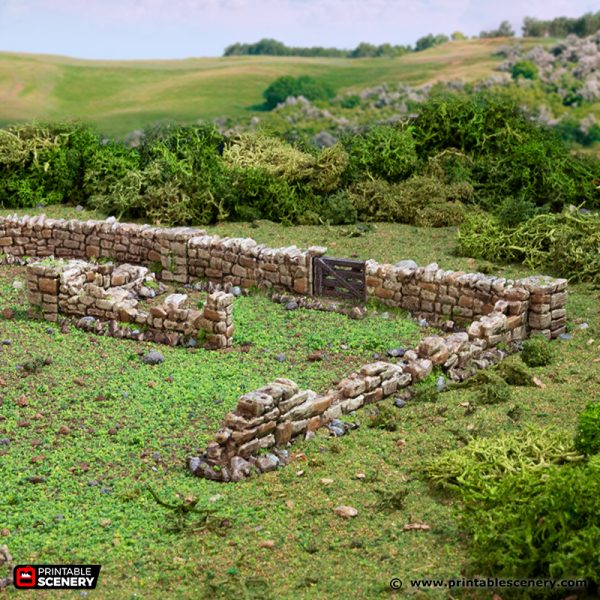 Low Wall set - (28, 15, or 10mm scale) - King and Country