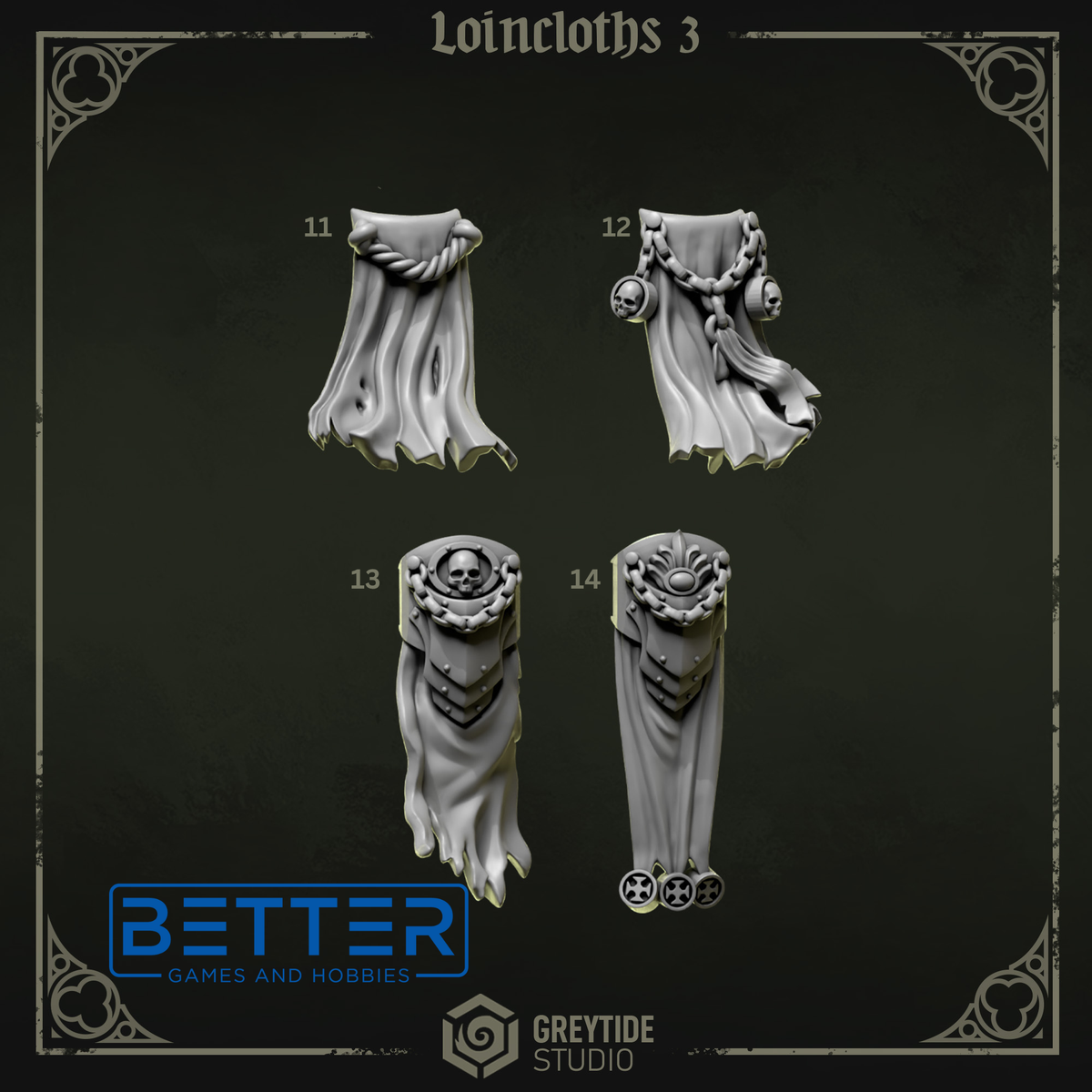 Loincloths - Eternal Pilgrims Conversion parts for sci-fi wargaming miniatures