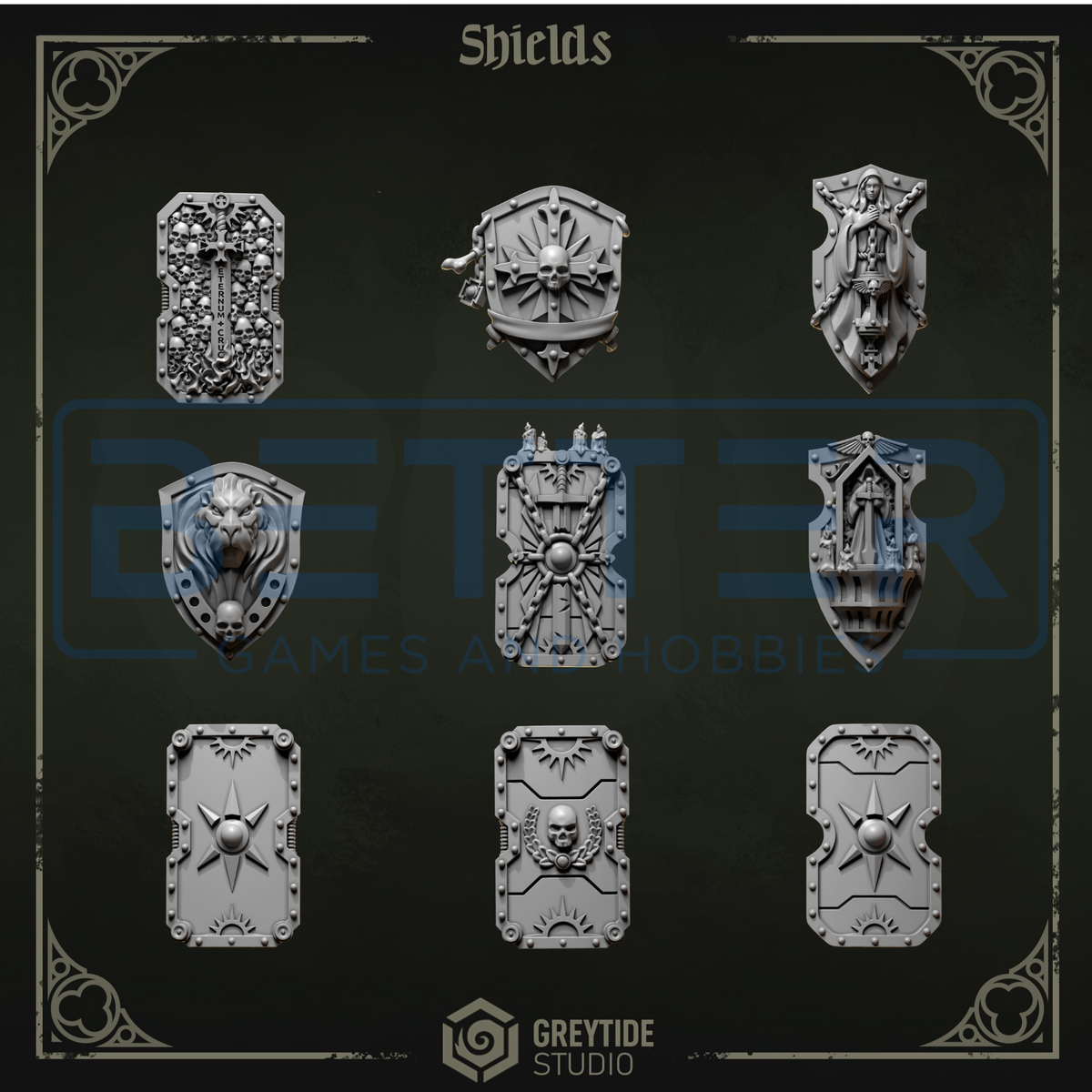 Shields - Eternal Pilgrims Conversion parts for sci-fi wargaming miniatures