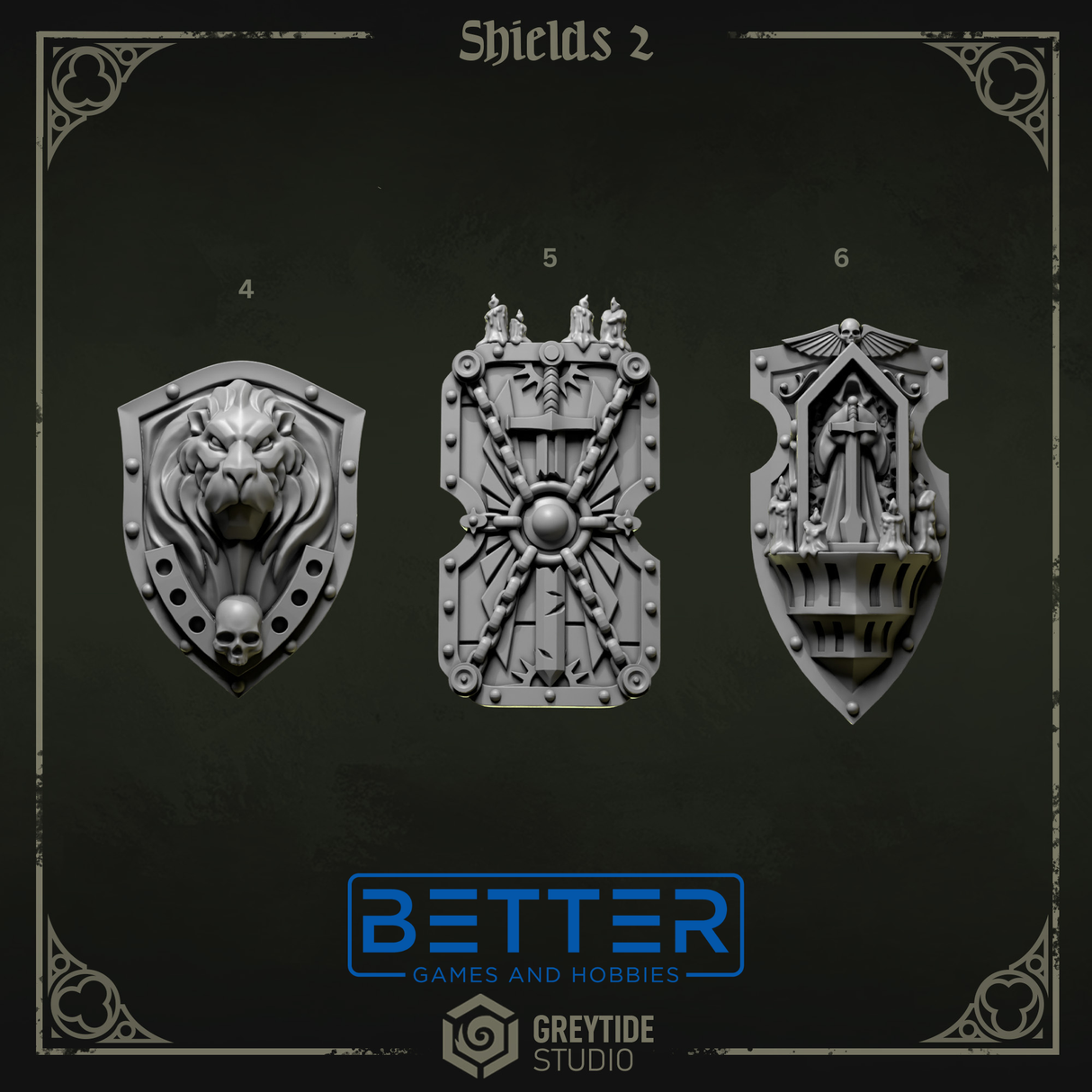 Shields - Eternal Pilgrims Conversion parts for sci-fi wargaming miniatures