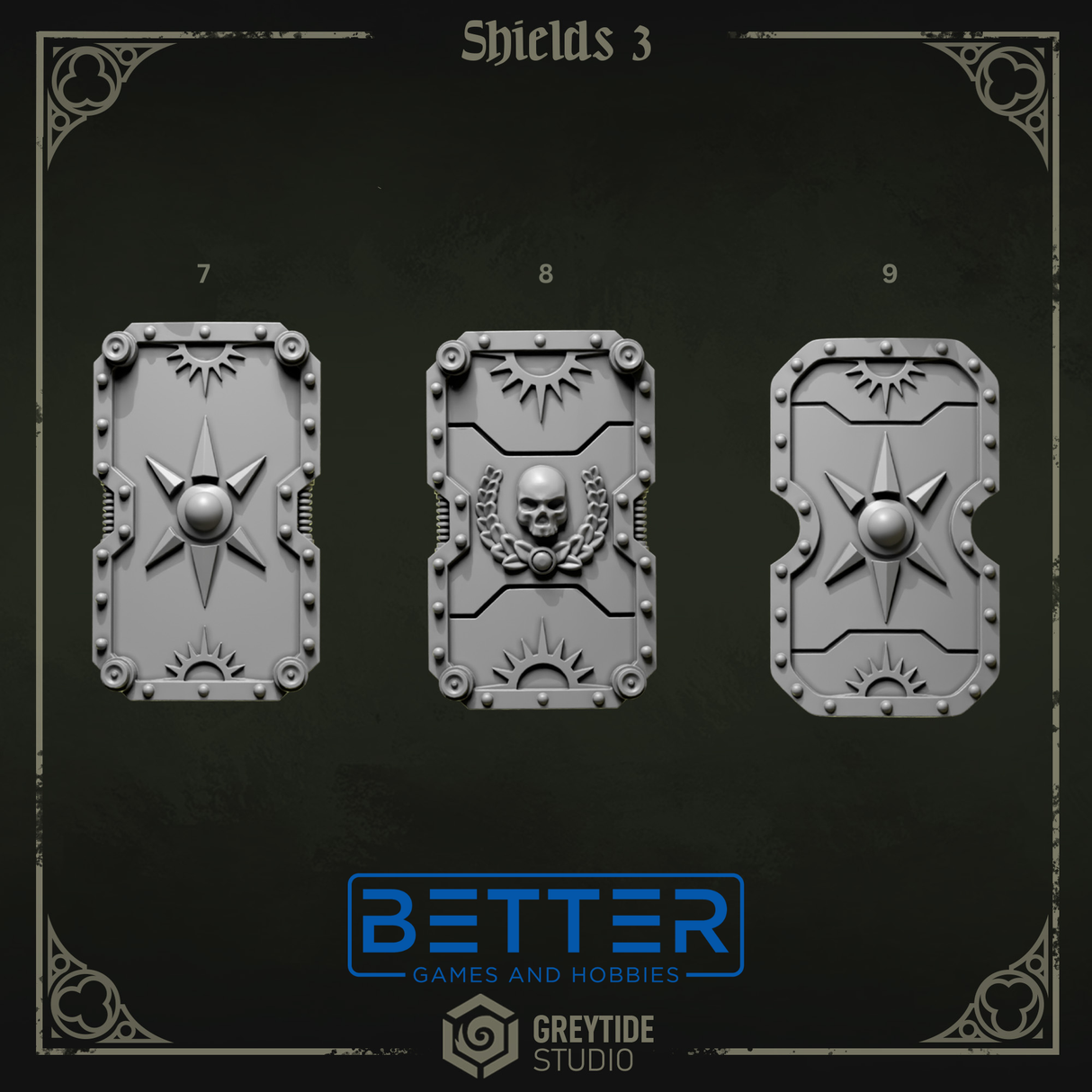 Shields - Eternal Pilgrims Conversion parts for sci-fi wargaming miniatures