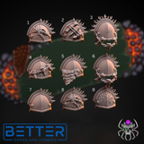 Shoulder Pads, Flame Lizards - Dragon Riders. Conversion parts for sci-fi wargaming, 2nd born marine