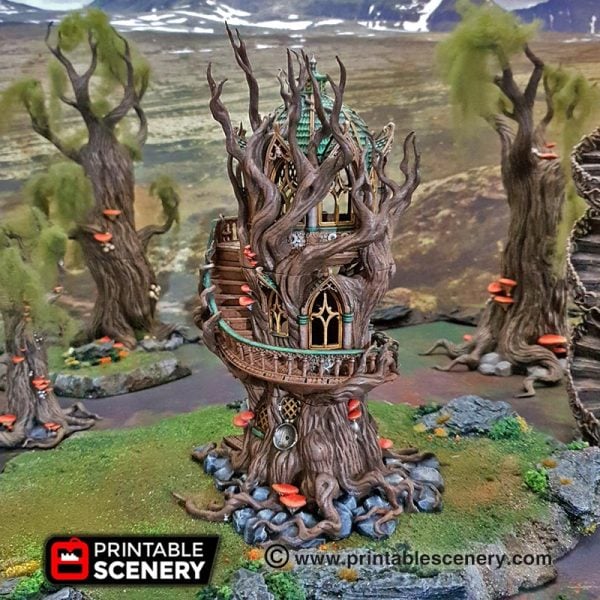 Gloomwood Treehouse - (28, 15 or 10mm scale) - Wood Elven