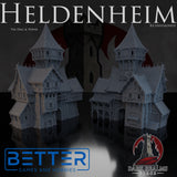 Heldenheim - Hall & Tower. 32, 28, 15 & 10mm scale for Fantasy terrain, RPG