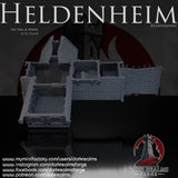 Heldenheim - Hall & Tower. 32, 28, 15 & 10mm scale for Fantasy terrain, RPG