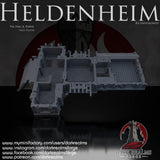 Heldenheim - Hall & Tower. 32, 28, 15 & 10mm scale for Fantasy terrain, RPG