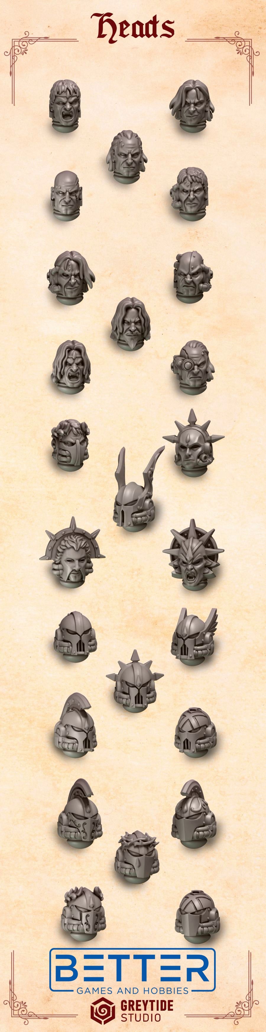 Heads - Crimson Lords - 2nd Born Marines
