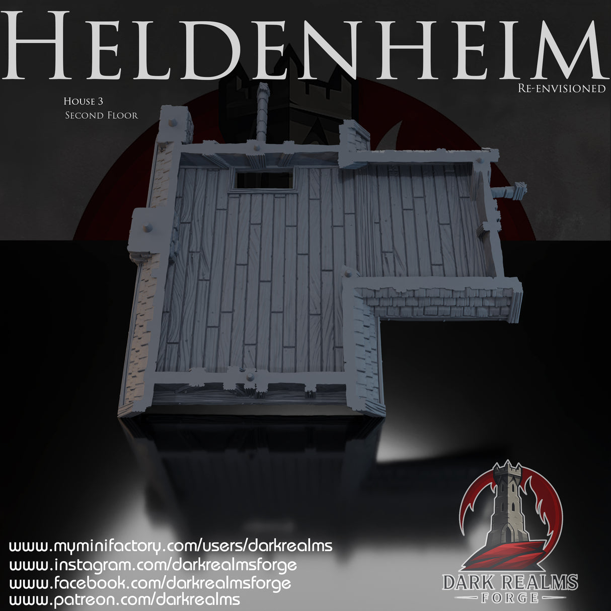 Heldenheim - Building 3. 32, 28, 15 & 10mm scale for Fantasy terrain, RPG
