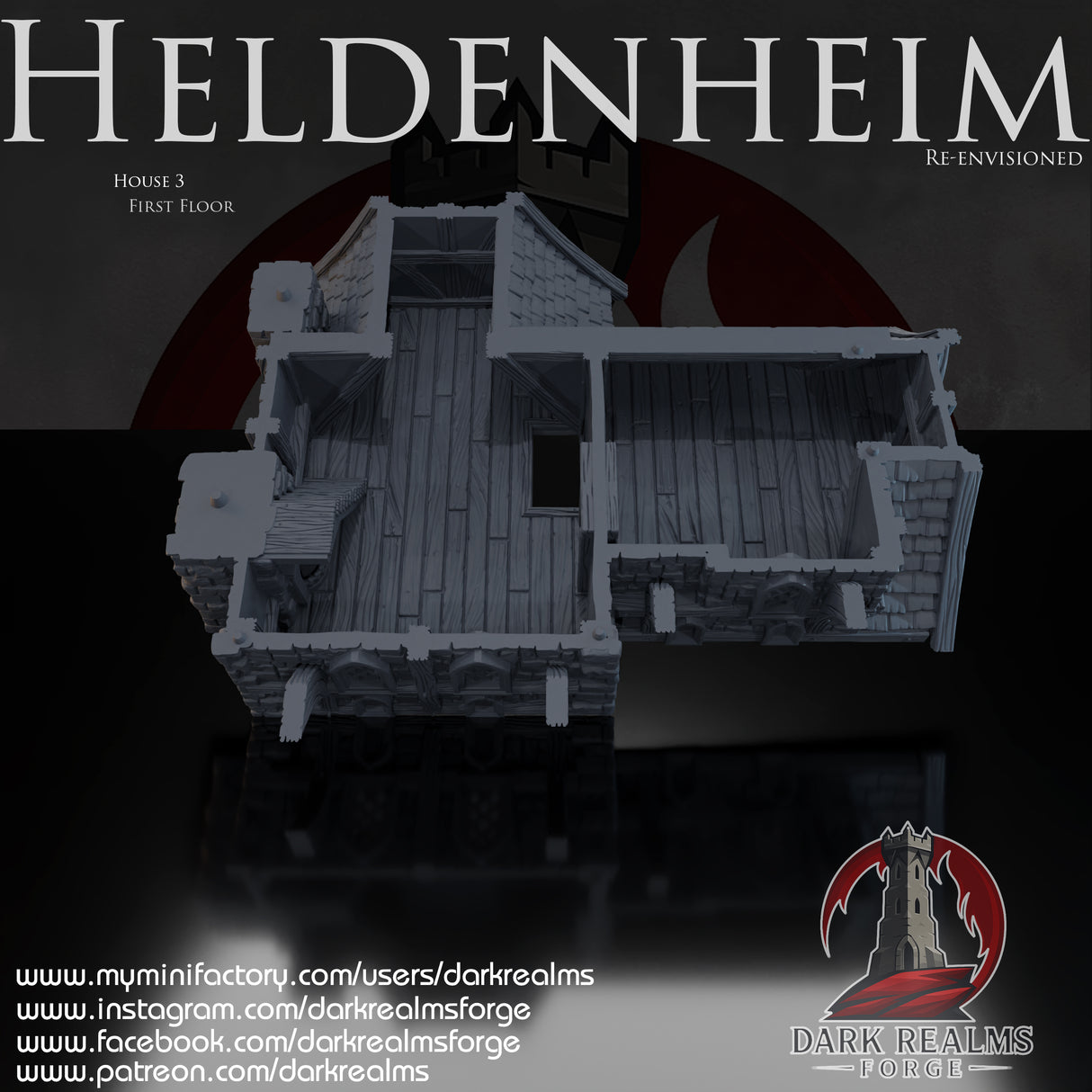 Heldenheim - Building 3. 32, 28, 15 & 10mm scale for Fantasy terrain, RPG