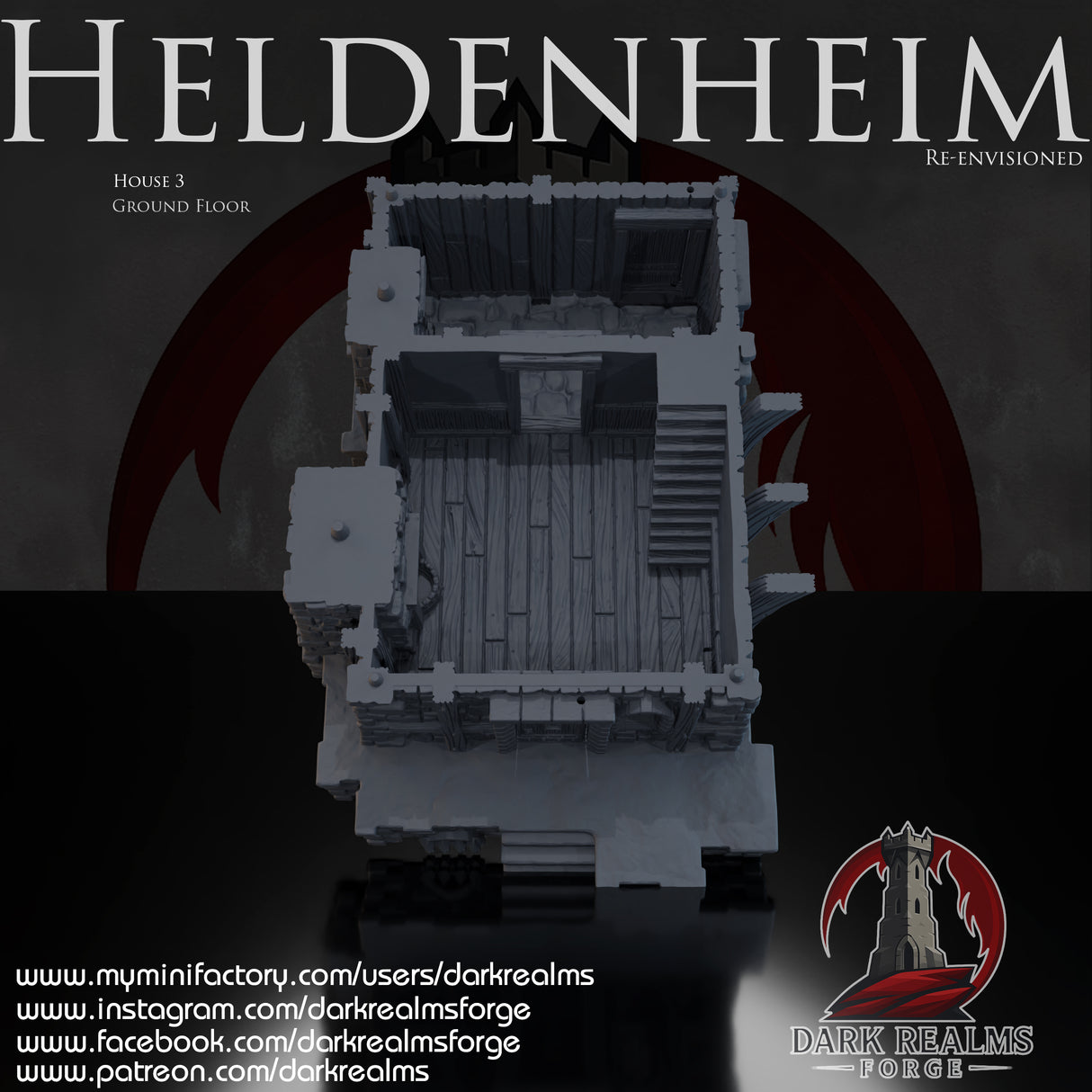 Heldenheim - Building 3. 32, 28, 15 & 10mm scale for Fantasy terrain, RPG