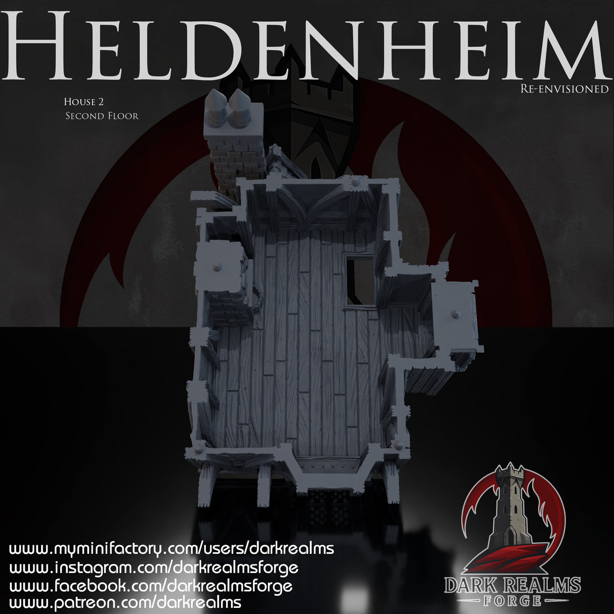 Heldenheim - Building 2. 32, 28, 15 & 10mm scale for Fantasy terrain, RPG