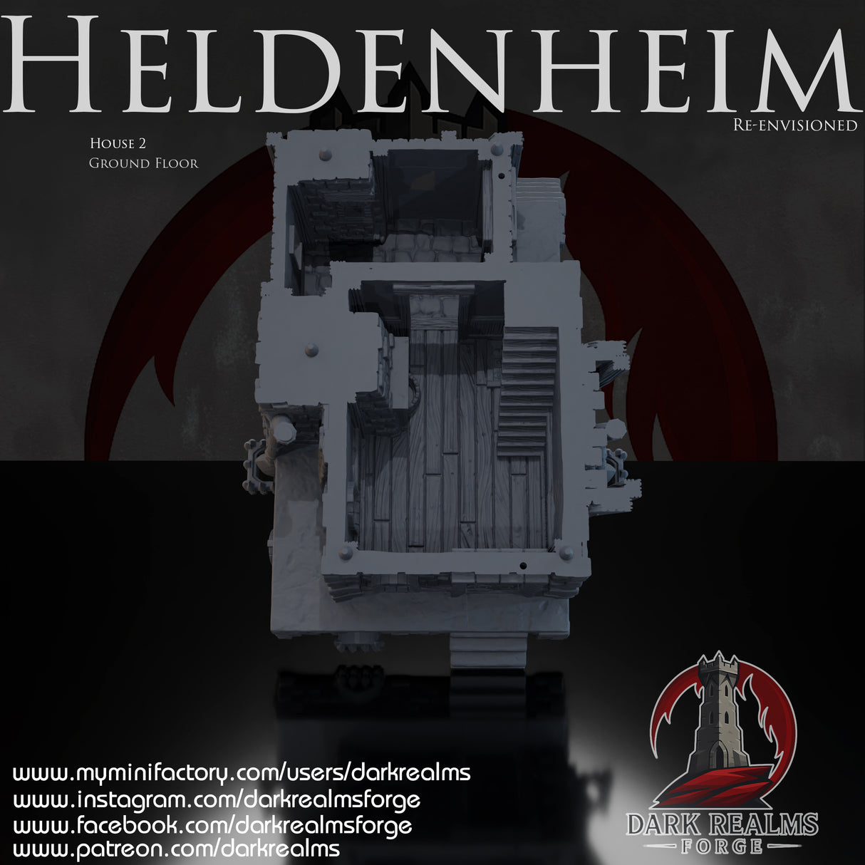 Heldenheim - Building 2. 32, 28, 15 & 10mm scale for Fantasy terrain, RPG