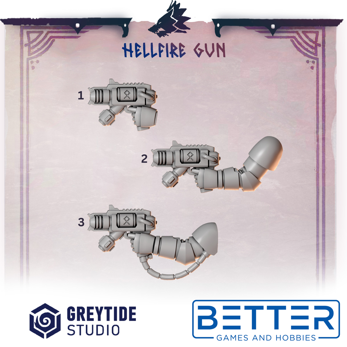 Hellfire Pistols - Primal Hounds Conversion parts for 2nd Born Marines