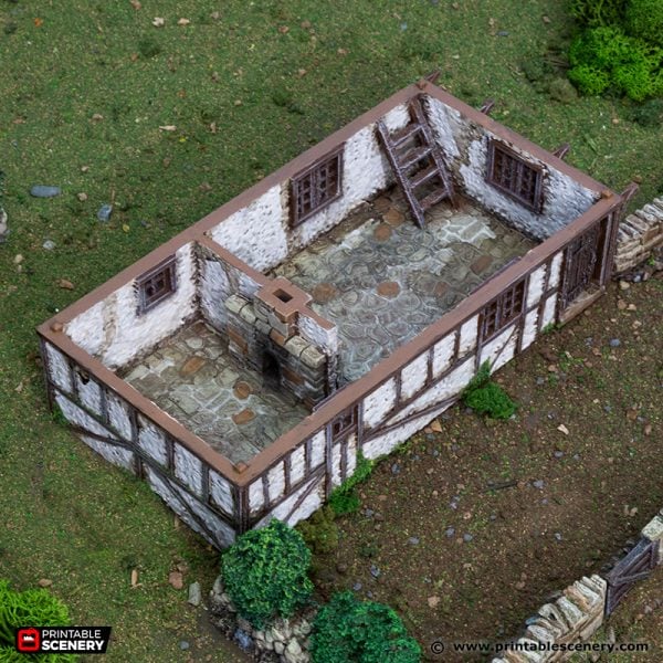 Wattle & Daub Hollyhock Cottage - (28, 15, or 10mm scale) - King and Country