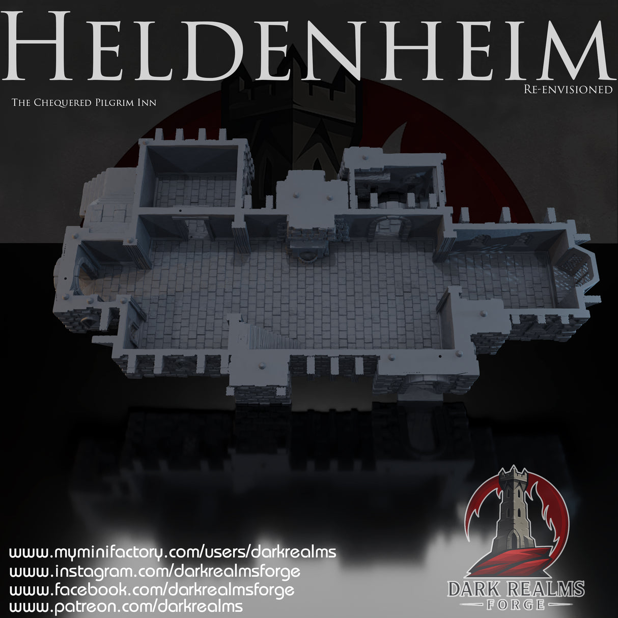 Heldenheim - Pilgrim Inn. 32, 28, 15 & 10mm scale for Fantasy terrain, RPG
