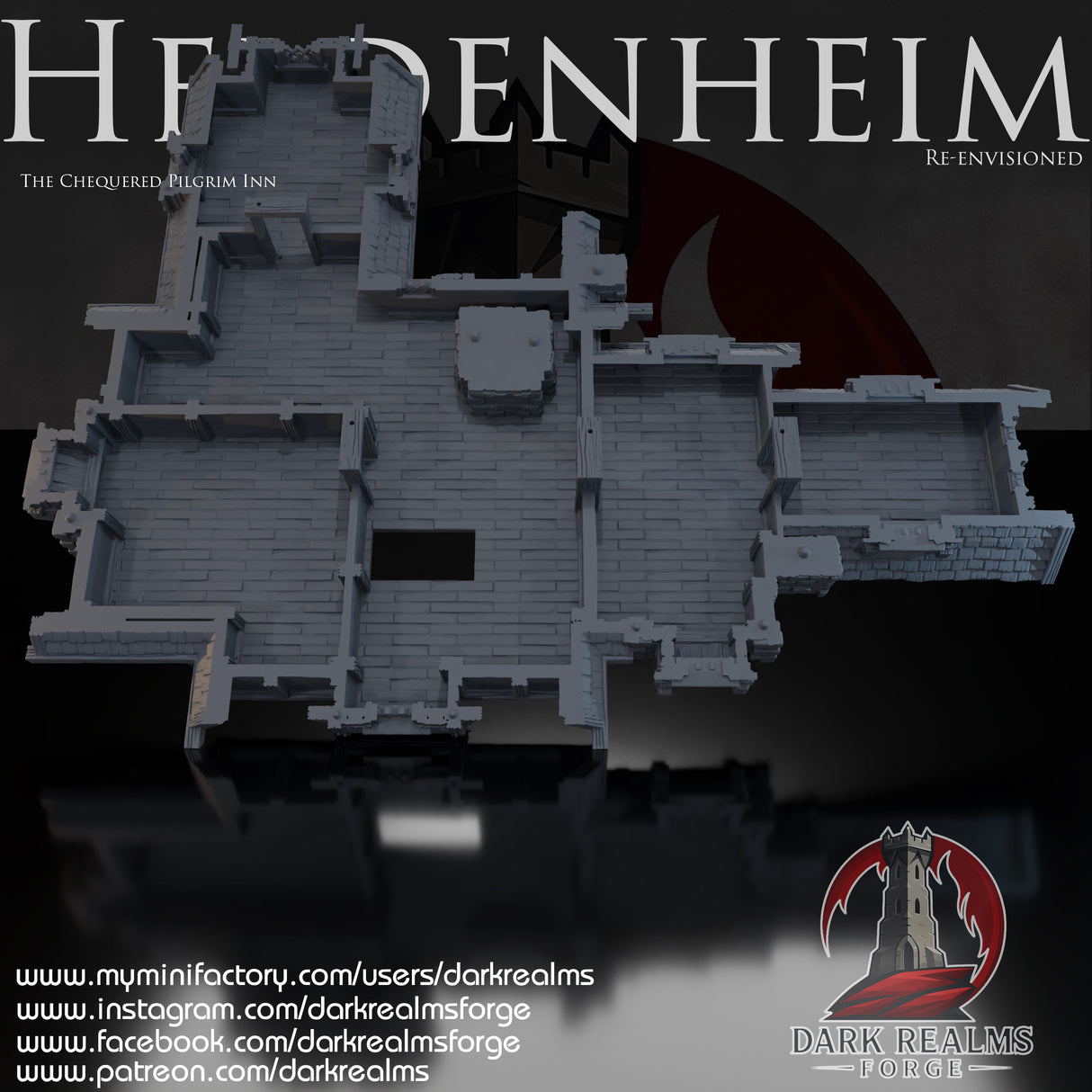 Heldenheim - Pilgrim Inn. 32, 28, 15 & 10mm scale for Fantasy terrain, RPG