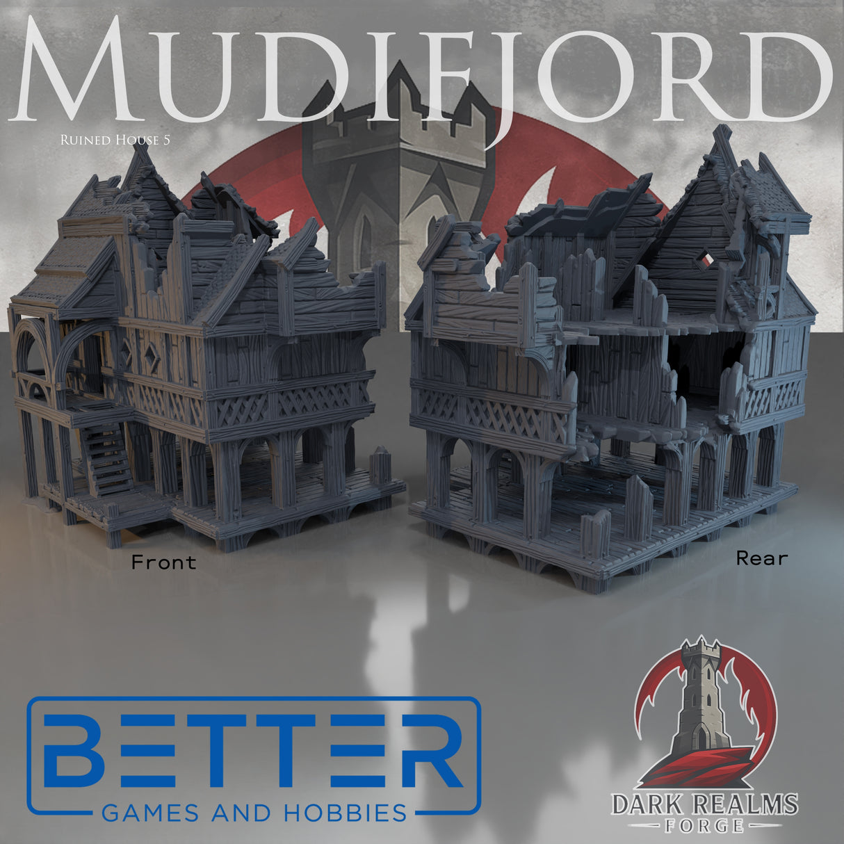 Mudifjord Laketown - Building 5. 32, 28, 15 & 10mm scale for Fantasy terrain, RPG