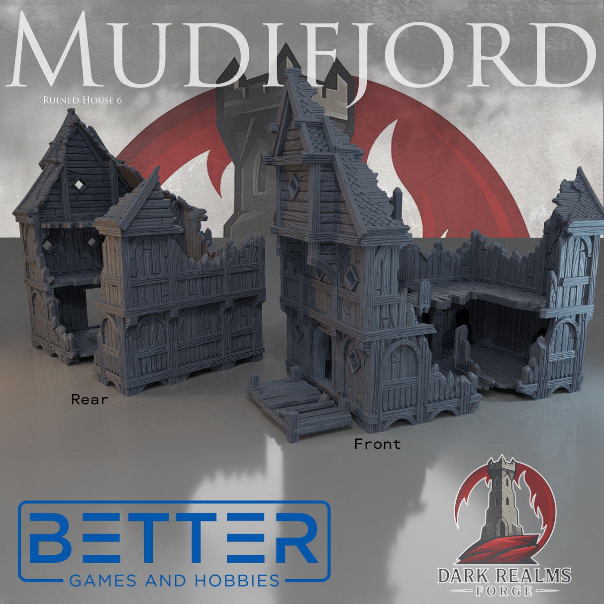 Mudifjord Laketown - Building 6. 32, 28, 15 & 10mm scale for Fantasy terrain, RPG