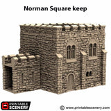 Norman Square Keep - (28, 15 or 10mm scale) - King and Country