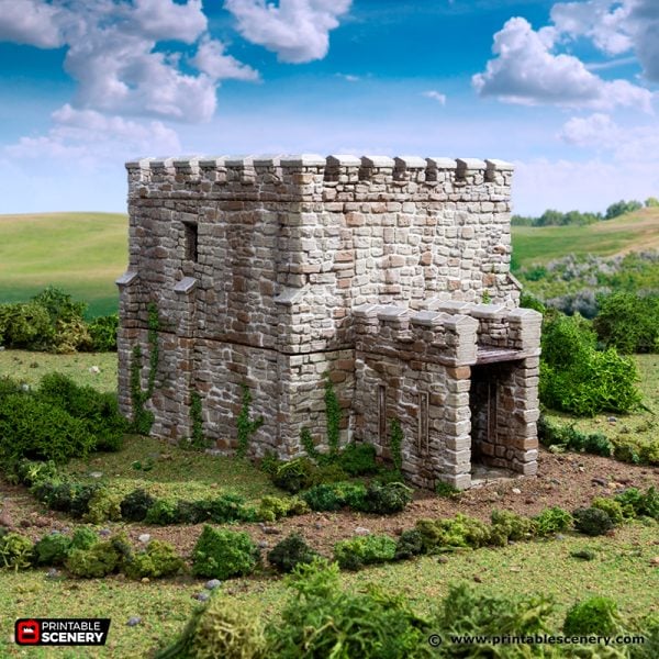 Norman Square Keep - (28, 15 or 10mm scale) - King and Country