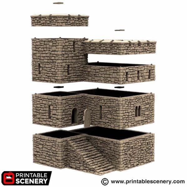 Norman Stone Fort - (28, 15 or 10mm scale) - King and Country