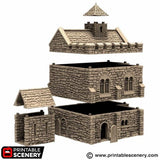 Norman Stone Keep - (28, 15 or 10mm scale) - King and Country