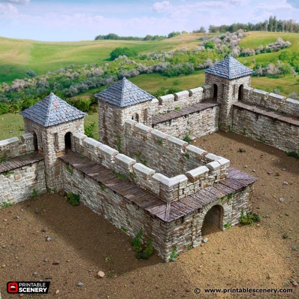 Norman Fort Wall additions - (28, 15, or 10mm scale) - King and Country