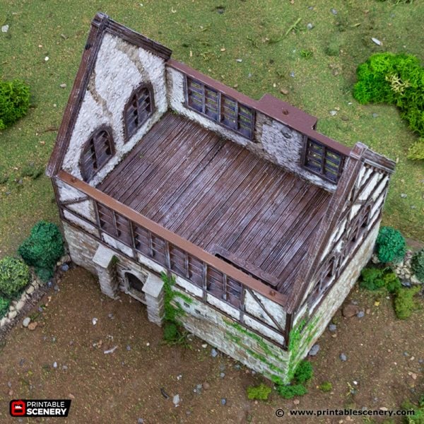 Wattle & Daub Stone Manor - (28, 15, or 10mm scale) - King and Country