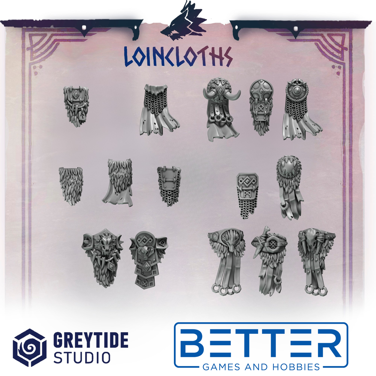 Loincloths - Primal Hounds Conversion parts for sci-fi wargaming miniatures