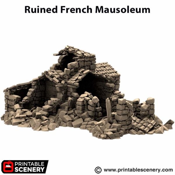 Ruined French Mausoleum - (28, 15 or 10mm scale) - King and Country