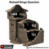 Ruined Kings Quarters - (28, 15 or 10mm scale) - King and Country