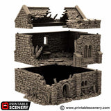 Ruined Norman Stone Keep - (28, 15 or 10mm scale) - King and Country